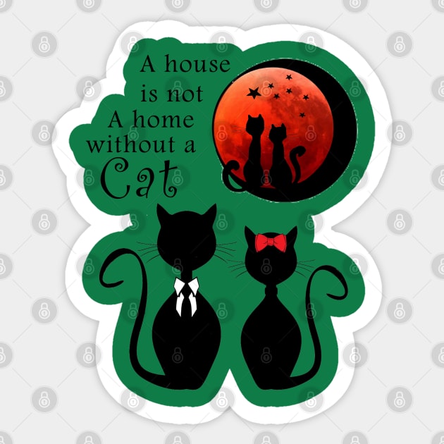 Home without a cat is no home Sticker by Just Kidding by Nadine May